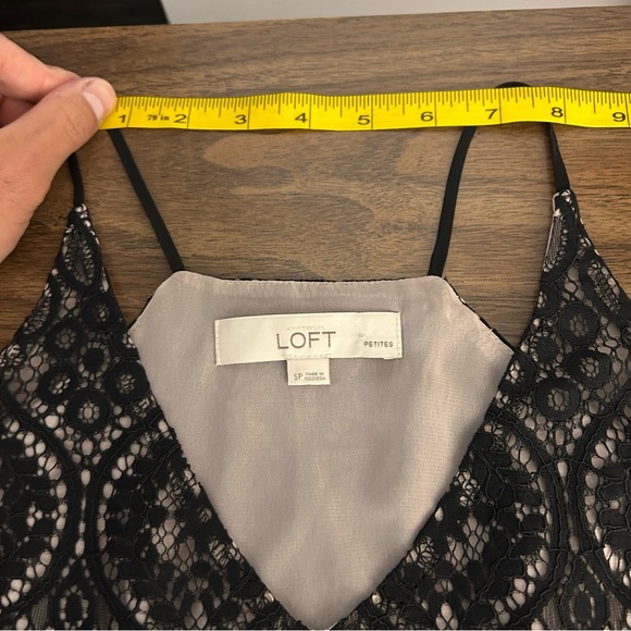 💕 Loft Elegant Black Lace Sleeveless Top S - Picture 6 of 8